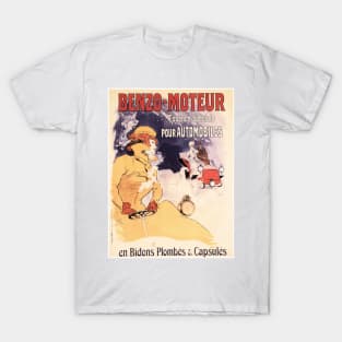 BENZO MOTEUR Automobiles Auto Oil Advertisement by Jules Cheret Vintage French T-Shirt